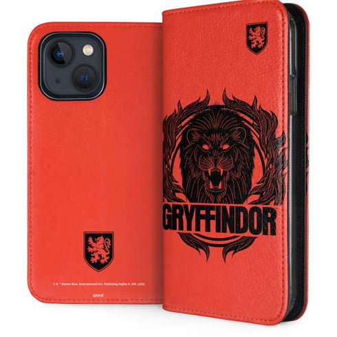 Wizarding Worlds Harry Potter Gryffindor Illustration iPhone 15 Plus Folio Case