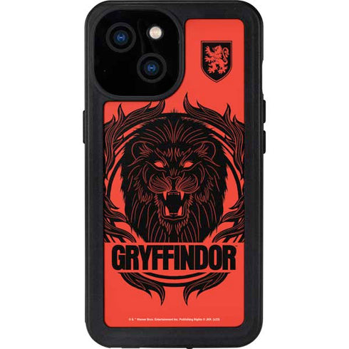 Wizarding Worlds Harry Potter Gryffindor Illustration iPhone 15 Waterproof Case