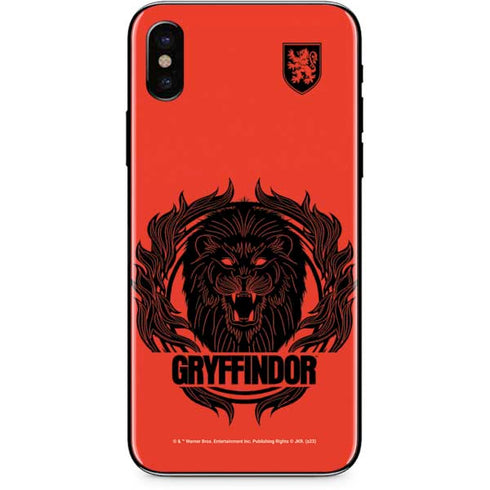 Wizarding Worlds Harry Potter Gryffindor Illustration iPhone X Skin