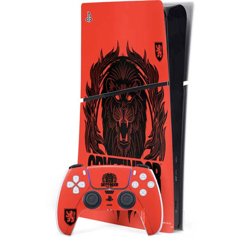 Wizarding Worlds Harry Potter Gryffindor Illustration PS5 Slim Digital Edition Console Skin