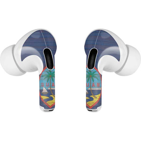 Guam Flag Dark Wood AirPods Pro 2nd Gen Skin