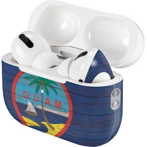 Guam Flag Dark Wood AirPods Pro 2nd Gen Skin