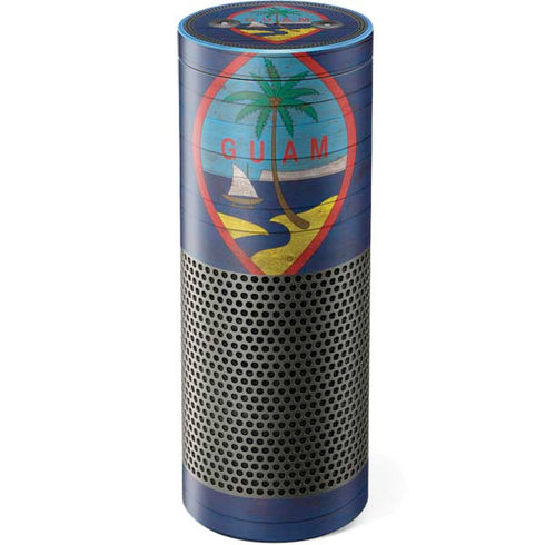 Guam Flag Dark Wood Amazon Echo Skin
