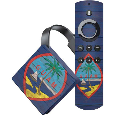 Guam Flag Dark Wood Amazon Fire TV Skin