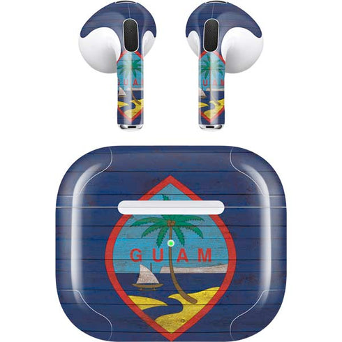 Guam Flag Dark Wood Apple AirPods (3rd Gen 2021) Skin