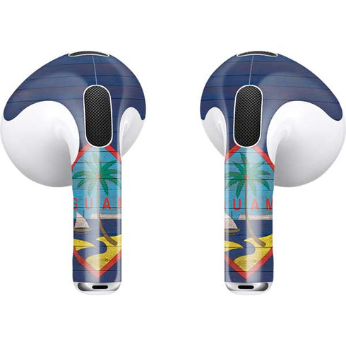 Guam Flag Dark Wood Apple AirPods (3rd Gen 2021) Skin