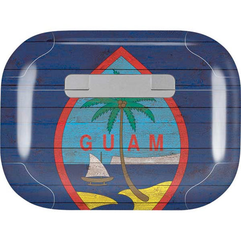 Guam Flag Dark Wood Apple AirPods Pro Skin