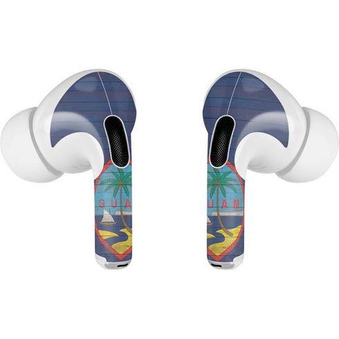 Guam Flag Dark Wood Apple AirPods Pro Skin