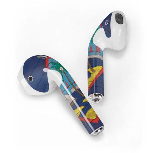 Guam Flag Dark Wood Apple AirPods Skin