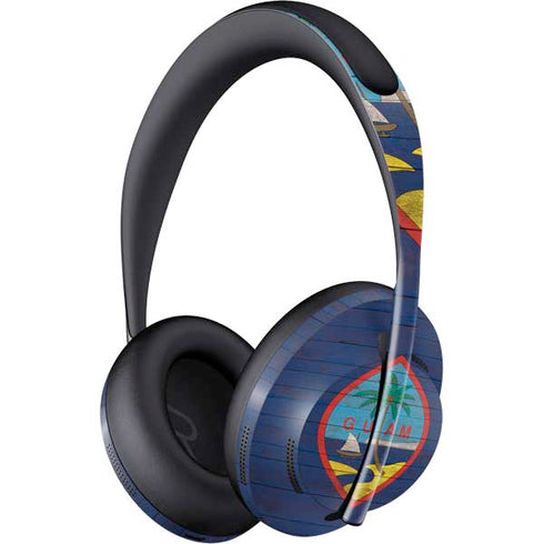Guam Flag Dark Wood Bose Noise Cancelling Headphones 700 Skin