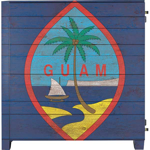 Guam Flag Dark Wood Corsair 4000D Tempered Glass Mid-Tower ATX Case Skin