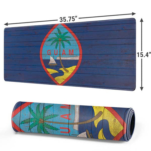 Guam Flag Dark Wood Gaming Mouse Pad