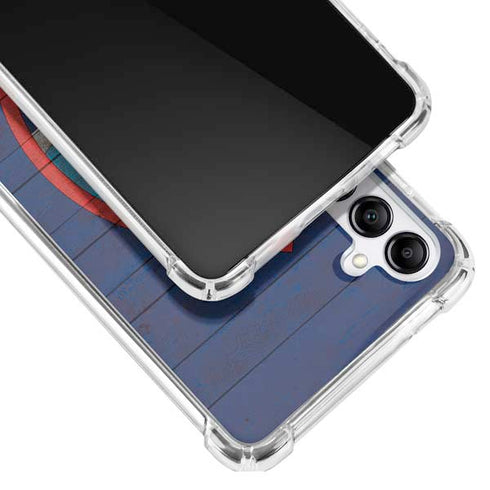 Guam Flag Dark Wood Galaxy A14 5G Clear Case
