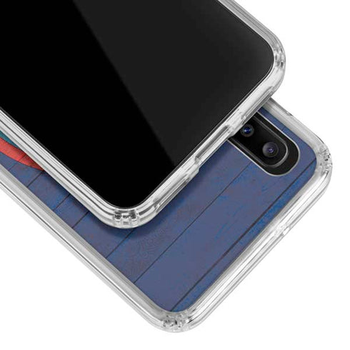 Guam Flag Dark Wood Galaxy A30 Clear Case