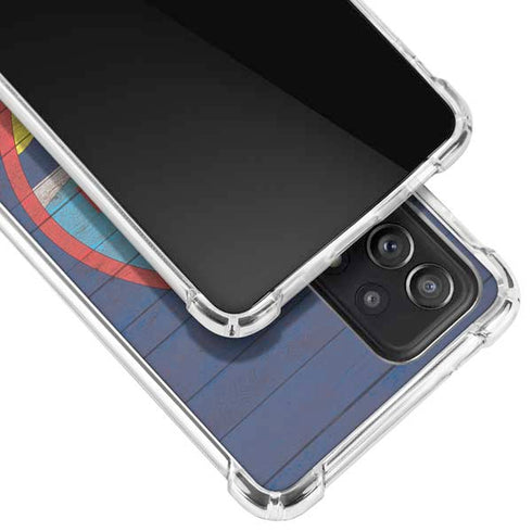 Guam Flag Dark Wood Galaxy A52 5G Clear Case