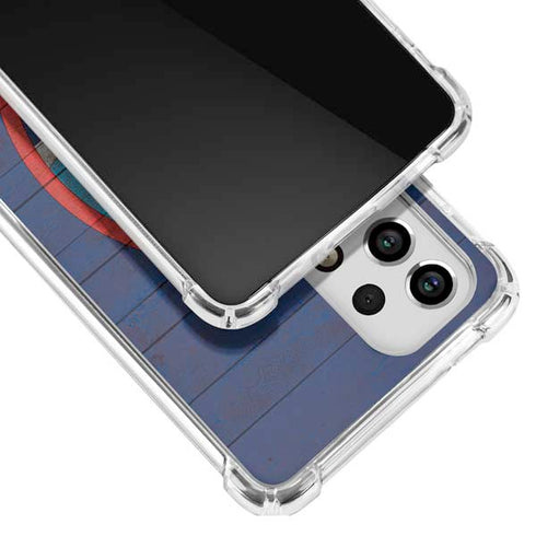 Guam Flag Dark Wood Galaxy A53 5G Clear Case