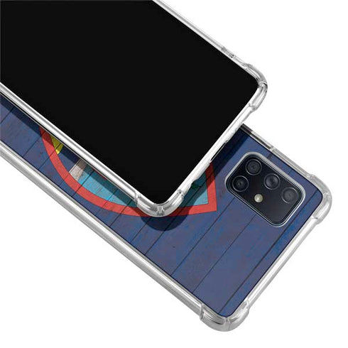 Guam Flag Dark Wood Galaxy A71 5G Clear Case