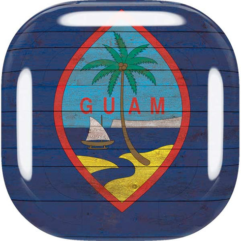 Guam Flag Dark Wood Galaxy Buds Live Skin