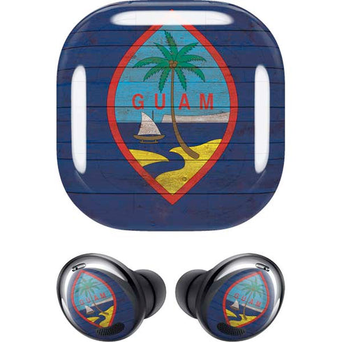 Guam Flag Dark Wood Galaxy Buds Pro Skin