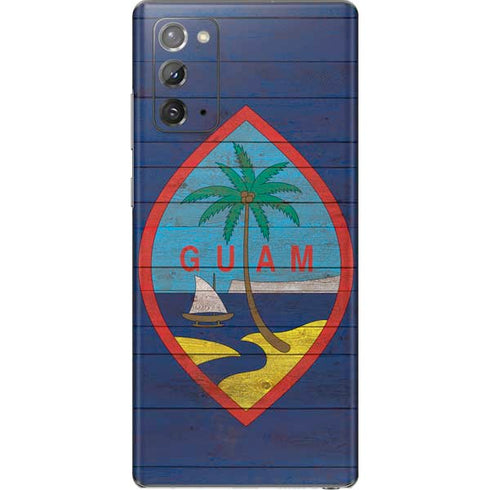 Guam Flag Dark Wood Galaxy Note20 5G Skin