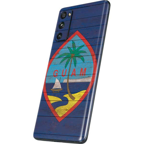 Guam Flag Dark Wood Galaxy S20 Fan Edition Skin