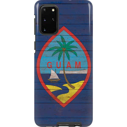Guam Flag Dark Wood Galaxy S20 Plus Pro Case