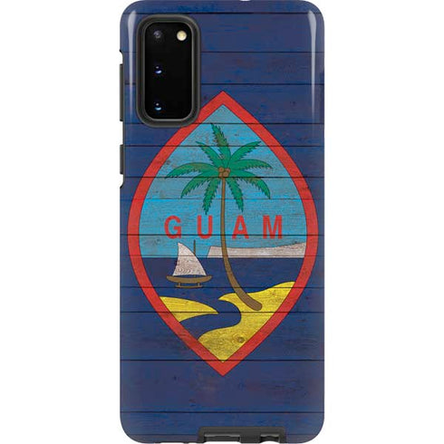 Guam Flag Dark Wood Galaxy S20 Pro Case