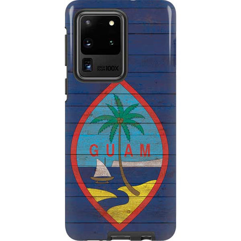 Guam Flag Dark Wood Galaxy S20 Ultra 5G Pro Case