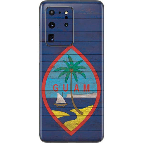 Guam Flag Dark Wood Galaxy S20 Ultra 5G Skin