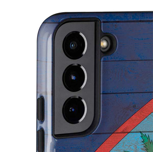 Guam Flag Dark Wood Galaxy S22 Plus Pro Case