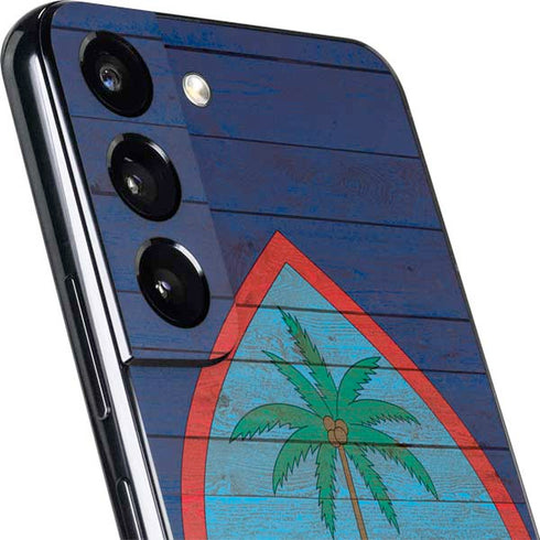 Guam Flag Dark Wood Galaxy S22 Plus Skin