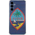 Guam Flag Dark Wood Galaxy S24 Clear Case