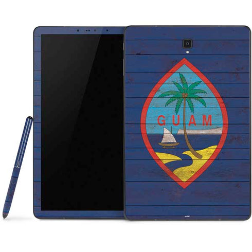 Guam Flag Dark Wood Samsung Galaxy Tab Skin