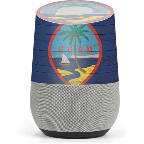 Guam Flag Dark Wood Google Home Skin