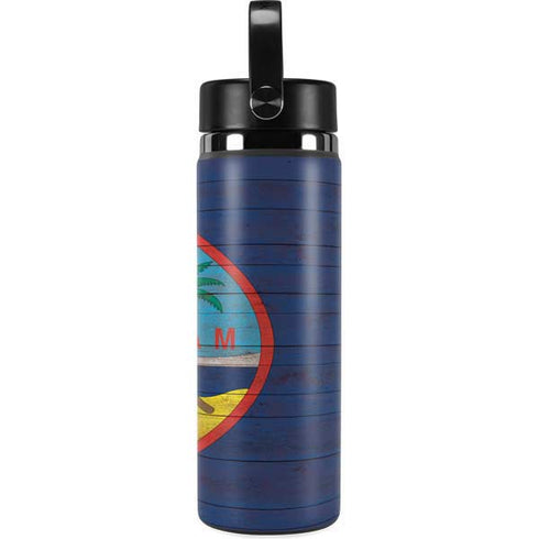 Guam Flag Dark Wood Hydro Flask 20oz Wide Mouth Skin