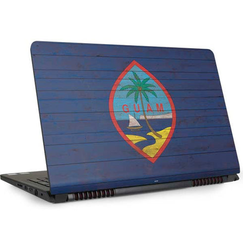 Guam Flag Dark Wood Dell Inspiron Skin