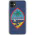 Guam Flag Dark Wood iPhone 11 Clear Case