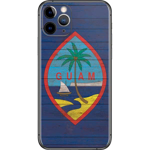 Guam Flag Dark Wood iPhone 11 Pro Skin