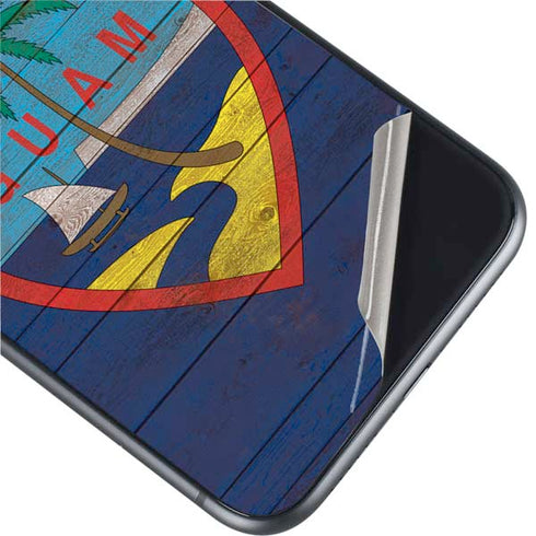 Guam Flag Dark Wood iPhone 11 Skin