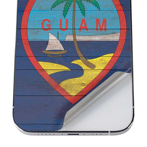 Guam Flag Dark Wood iPhone 12 Pro Max Skin