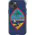 Guam Flag Dark Wood iPhone 15 Impact Case