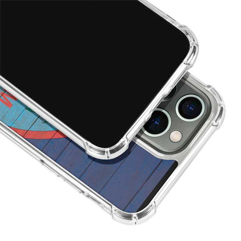 Guam Flag Dark Wood iPhone 15 Pro Max Clear Case