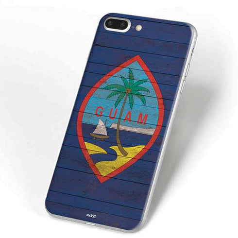 Guam Flag Dark Wood iPhone 7 Plus Skin