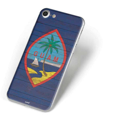 Guam Flag Dark Wood iPhone 7 Skin