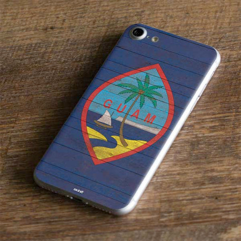 Guam Flag Dark Wood iPhone 7 Skin