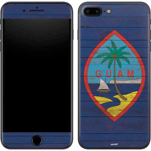Guam Flag Dark Wood iPhone 8 Plus Skin