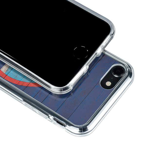 Guam Flag Dark Wood iPhone SE (2nd & 3rd Gen) Clear Case