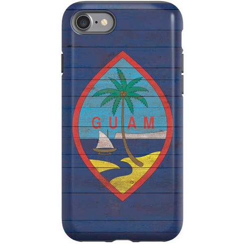 Guam Flag Dark Wood iPhone SE (2nd & 3rd Gen) Pro Case