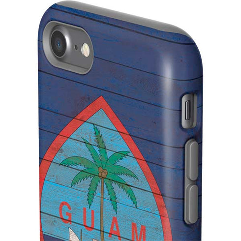 Guam Flag Dark Wood iPhone SE (2nd & 3rd Gen) Pro Case