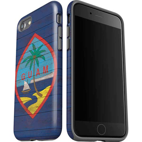 Guam Flag Dark Wood iPhone SE (2nd & 3rd Gen) Pro Case